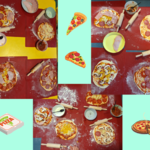 Pizza zrobiona przez dzieci - kolaż