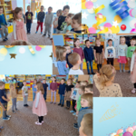 Dzieci stoją w kole i śpiewają Hani - kolaż zdjęć