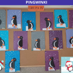 Pingwinki - wystawa prac plastycznych techniką origami