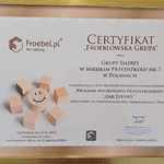 Certyfikat Froeblowska Grupa dla oddziału III