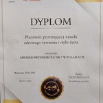 Dyplom dla przedszkola za udział w projekcie Ministerstwa Zdrowia